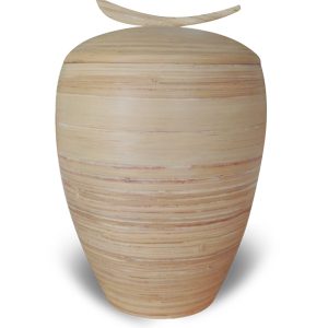 JA 079163 Urne de bambou couleur naturel avec ornement